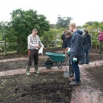 Practical session at Parham Gardens in double digging for PGG students